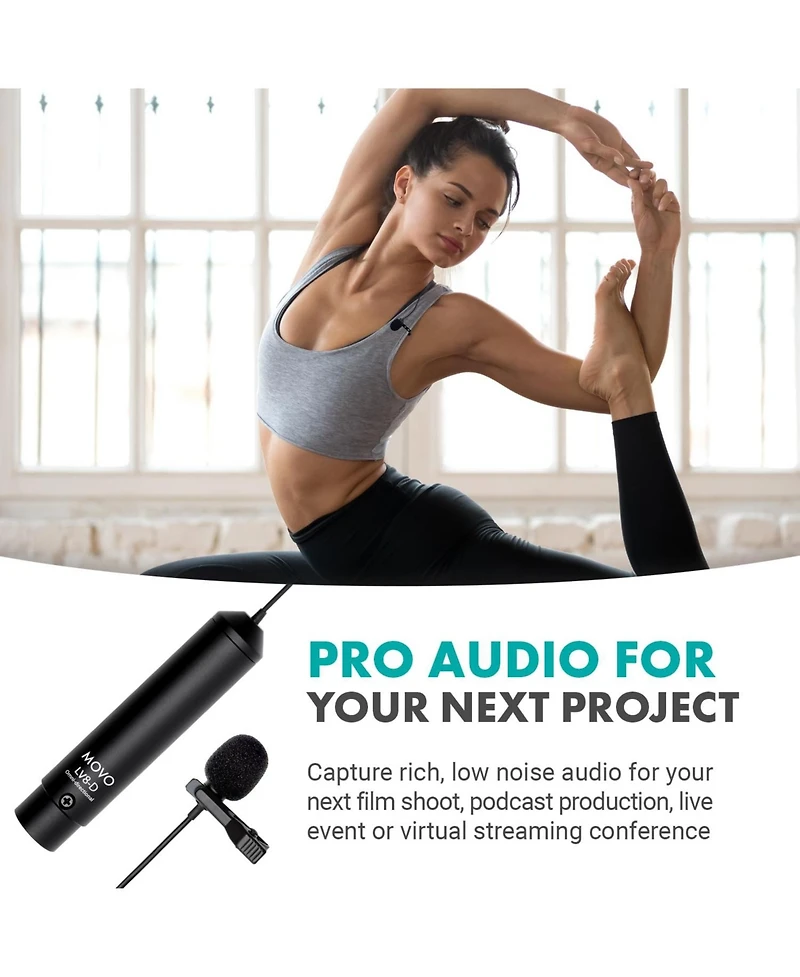 Movo LV8-d Broadcast-Quality Xlr Lavalier Omni-Directional Wired Microphone