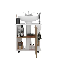 Fm Furniture Compact Under Sink Storage Cabinet with Side Compartment