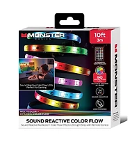 Monster Cable 10-Ft Ir Remote Controlled Rgb-ic Led Indoor Light Strip with Sound Reactive Microphone