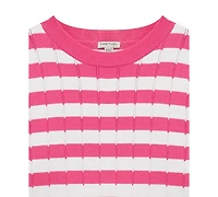 H by Habitual Girls' 7-16 Mixed Stripe Sweater and Shorts, 2-Piece Set