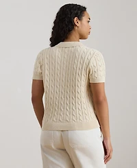 Lauren Ralph Plus Cable-Knit Polo Shirt