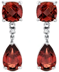 Macy's Garnet (5-19/40 ct. t.w.) & Diamond Accent Drop Earrings in Sterling Silver