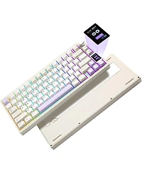 Lofree AL80 Wireless Mechanical Keyboard,Full Aluminum Cnc, Smart Lcd Display,Hot Swappable Gasket Mount 75% Layout (Beige, Cocoa Cream V2 Switch)