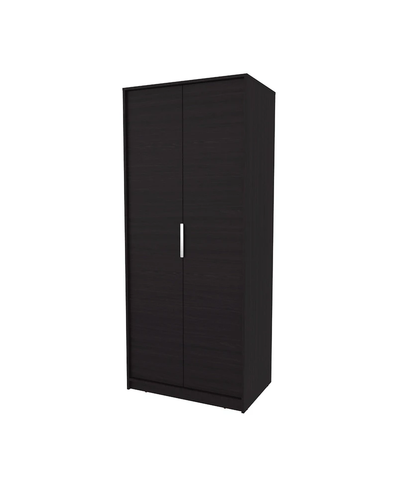 Fm Furniture Wardrobe Berlin, Two Doors, Hanging Rod, Two Shelves, Shoe Rack, Bedroom, Wengue