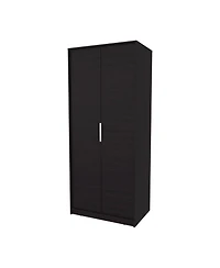 Fm Furniture Wardrobe Berlin, Two Doors, Hanging Rod, Two Shelves, Shoe Rack, Bedroom, Wengue