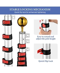 Yescom Ez Go 30Ft Telescoping Flag Pole Kit – Portable Display for Outdoor Business, Events & Advertising