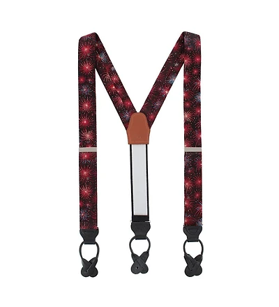 Trafalgar Men's Illumination Explosion Silk Button End Suspenders