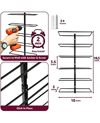 Sorbus 3 Pack Black Metal Wine Rack Bottle Holder - for Home Bar