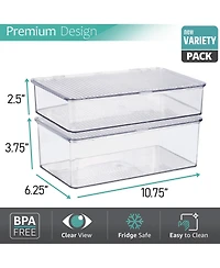 Sorbus Set of 2 Storage Bins For Pantry & Fridge with Hinged Lids - Perfect Organizing Kitchen