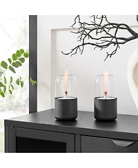 Danya B Ambrose Oil Lamp Style Rope Wick Clean-Burning Tabletop Portable Fire Pit Set of 2