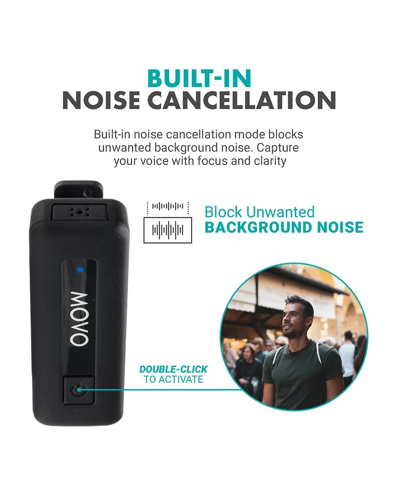 Movo Wireless Mini Usb-c Duo Wireless Microphone for iPhone 15 and up