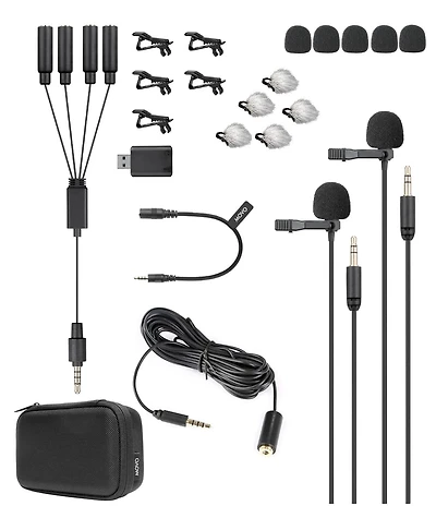 Movo VersaLav-V2 Lavalier Microphone Set for Smartphones, Computer, Dslr or Mirrorless Camera