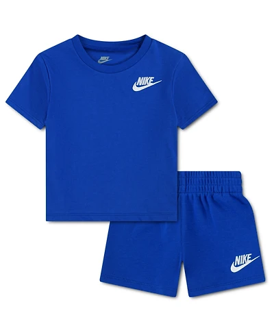 Nike Baby Boys' and Girls' Knit Crewneck T-Shirt Shorts, 2-Piece Set