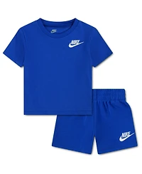 Nike Baby Boys' and Girls' Knit Crewneck T-Shirt Shorts, 2-Piece Set