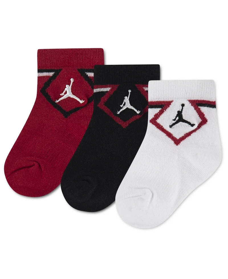 Jordan Baby Boys' Diamond Ankle Socks, 3-Pack Set