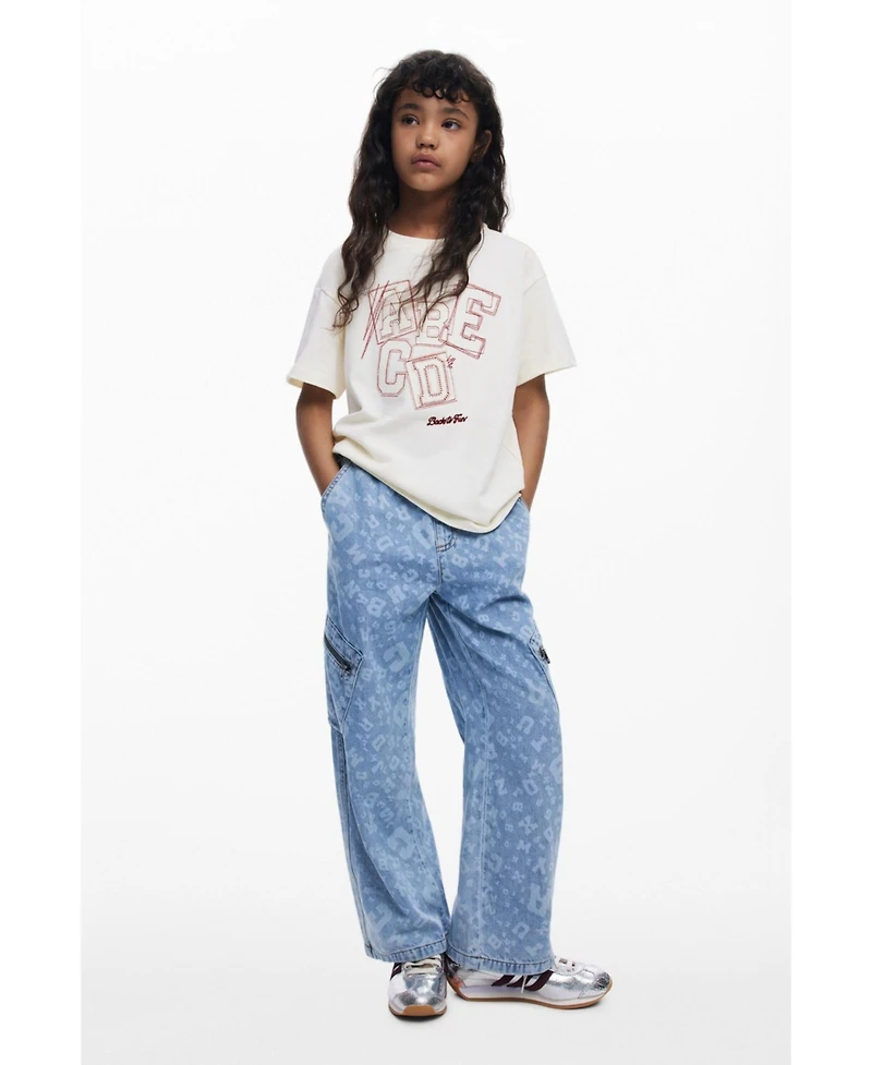 Desigual Girls Girls's Baggy print denim pants