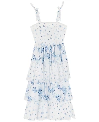 Rare Editions Girls' 7-16 Beaded Soutache Square Neck Dress