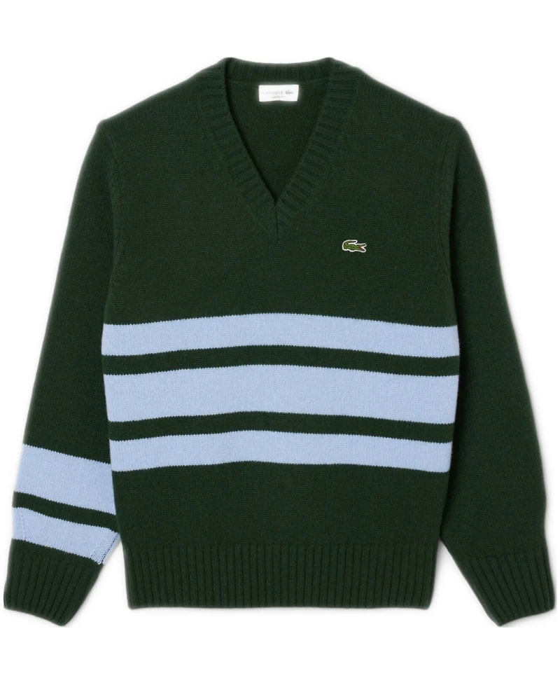 Lacoste Men's Striped V-Neck Sweater