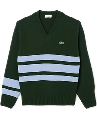 Lacoste Men's Striped V-Neck Sweater