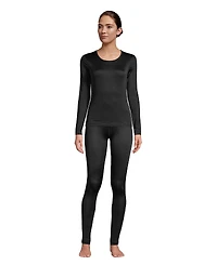Lands' End Petite Silk Interlock Long Sleeve Crewneck Underwear Top