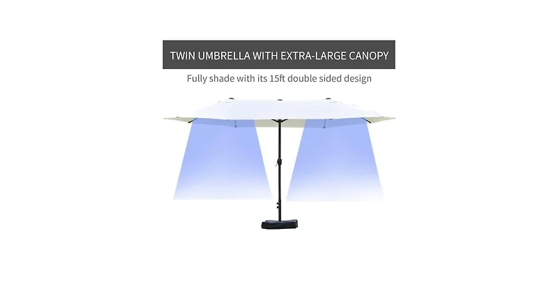 One 9' Patio Umbrella Replacement Canopy Outdoor Table Market Yard Umbrella Replacement Top Cover, Tan