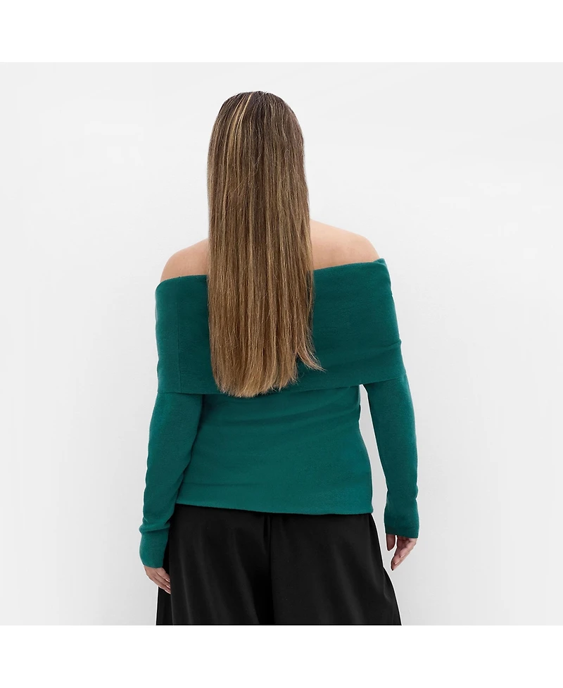 City Chic Plus Florence Off Shoulder Jumper