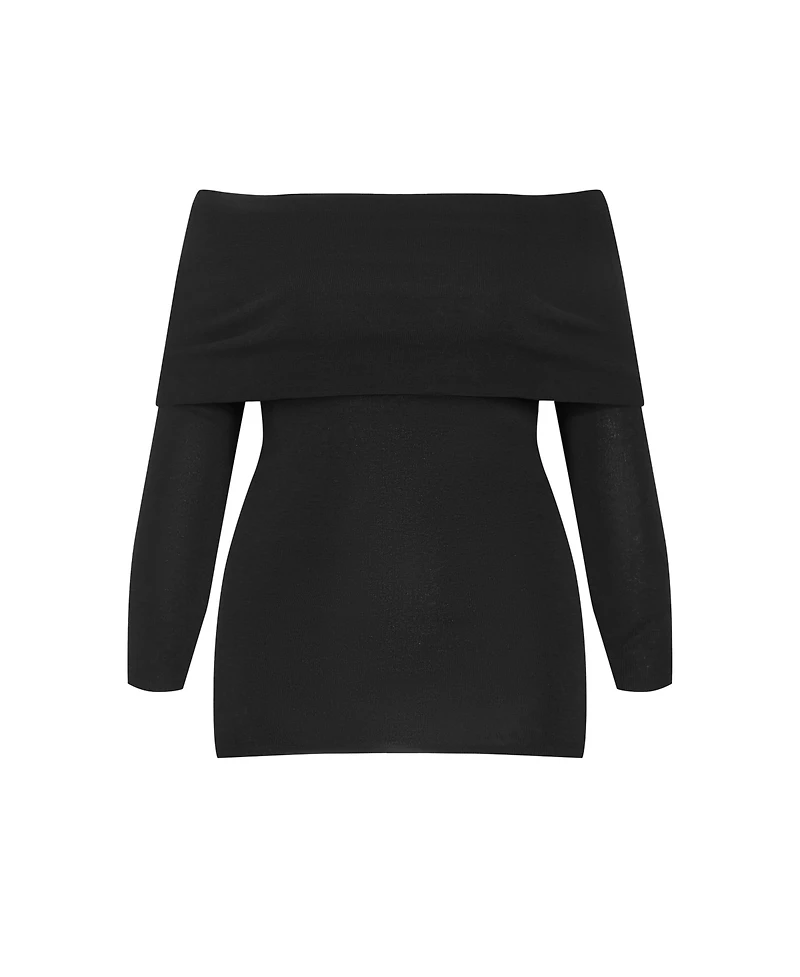 City Chic Plus Florence Off Shoulder Jumper