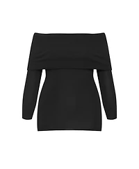 City Chic Plus Florence Off Shoulder Jumper