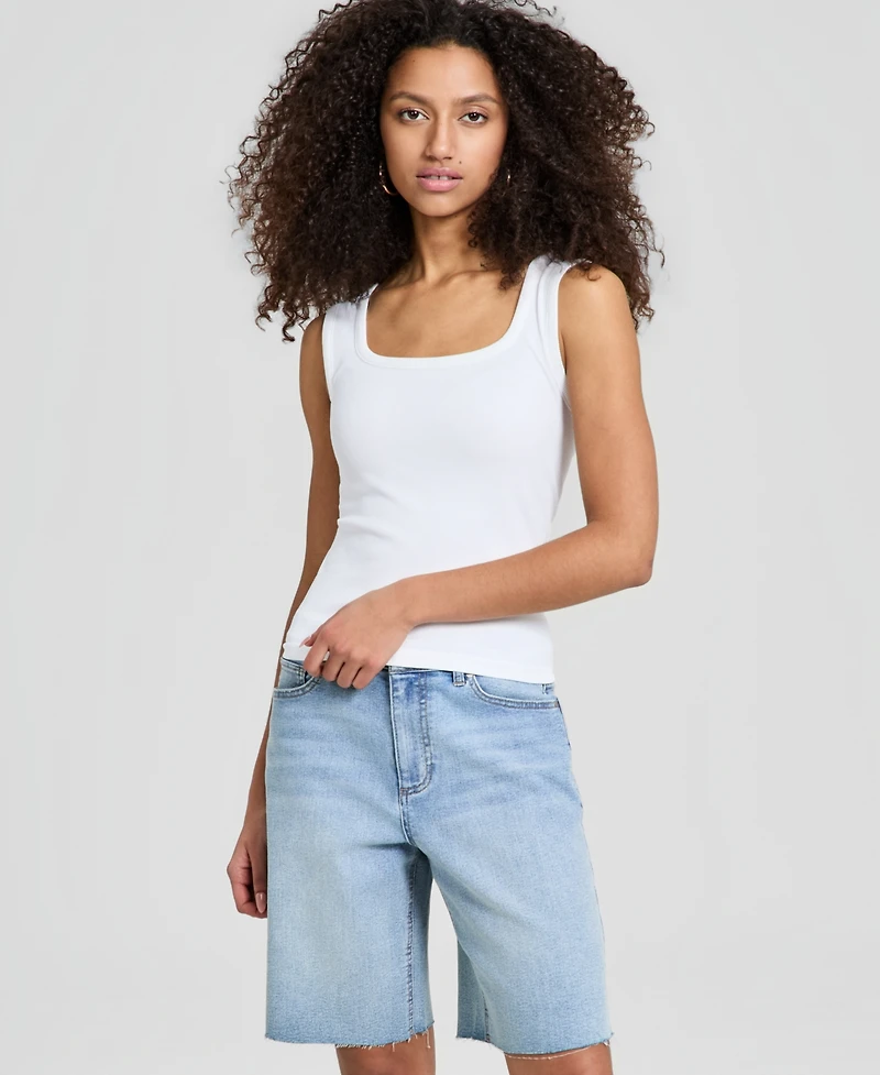 And Now This Women's Ribbed Seamless Square-Neck Tank Top, Created for Macy's