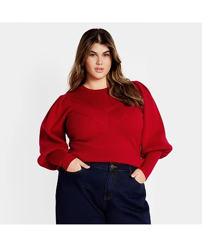 City Chic Plus Size Jojo Rib Sweater