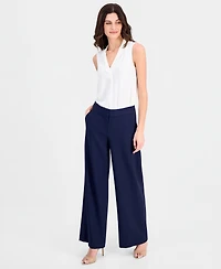 Tahari Asl Women's Mid-Rise Wide Leg Pants
