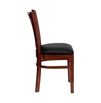 Emma+Oliver 2 Pack Vertical Slat Back Wooden Restaurant Chair