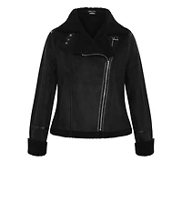 City Chic Plus Sherpa Hunter Jacket