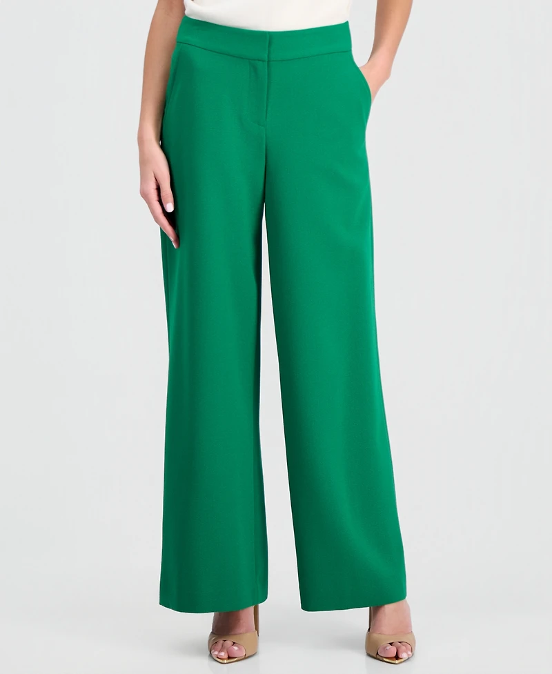 Tahari Asl Women's Mid-Rise Wide Leg Pants