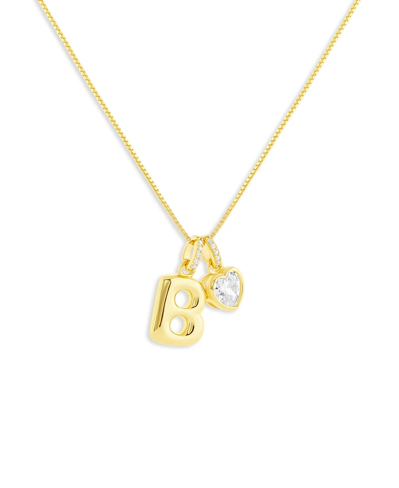 Holiday Lane Letter Initial Charm Necklace in Gold Over Sterling Silver, Macy's Exclusive