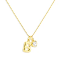 Holiday Lane Letter Initial Charm Necklace in Gold Over Sterling Silver, Macy's Exclusive