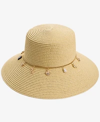 On 34th Charm Trim Straw Down Brim Hat, Macy's Exclusive