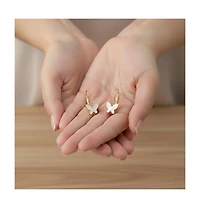 Enchanting Kids 14K Yellow Gold-Plated Mother of Pearl Butterfly Dangle Earrings