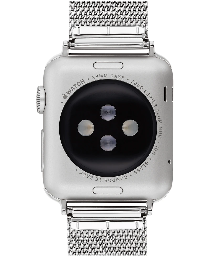 Coach Women's Silver Tone Stainless Steel with Blue and Purple Sig C Mesh Apple Watch, Strap 38mm, 40mm, 41mm