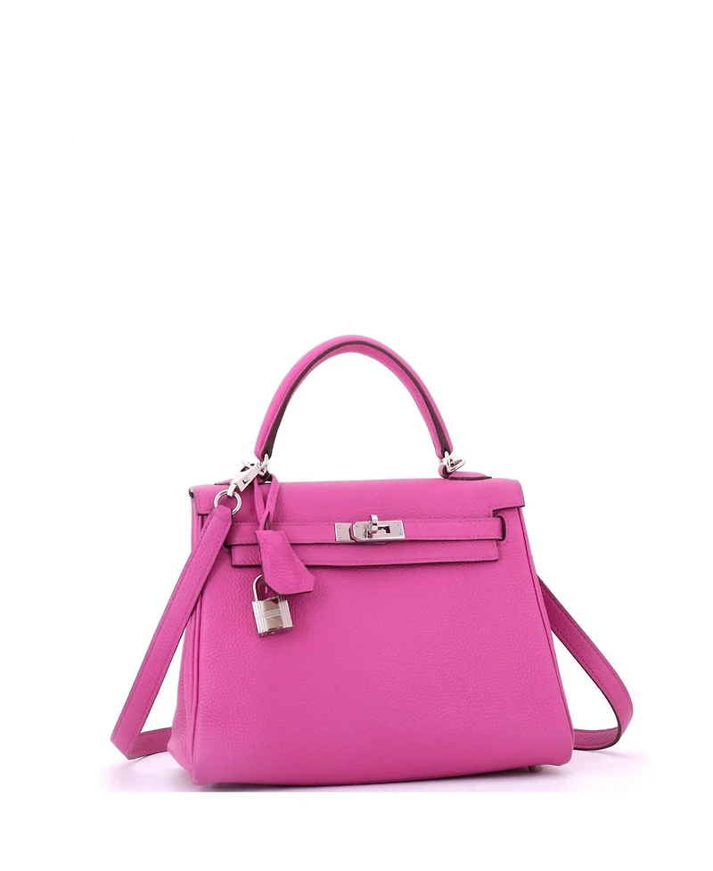 Pre-Owned Hermes Kelly Handbag Pink Togo with Palladium Hardware