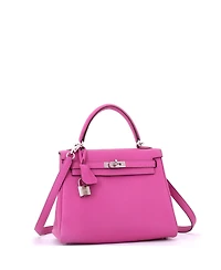 Pre-Owned Hermes Kelly Handbag Pink Togo with Palladium Hardware