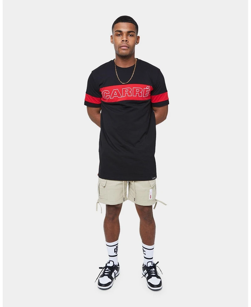 Carre Men's Panneau Short Sleeve T-Shirt Black/Red