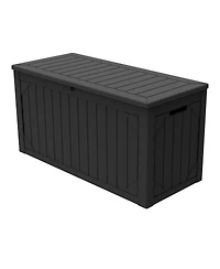 Decksplore 100 Gallon Storage Box, Large Outdoor Deck Box for Patio Furniture Cushions, Garden Tools