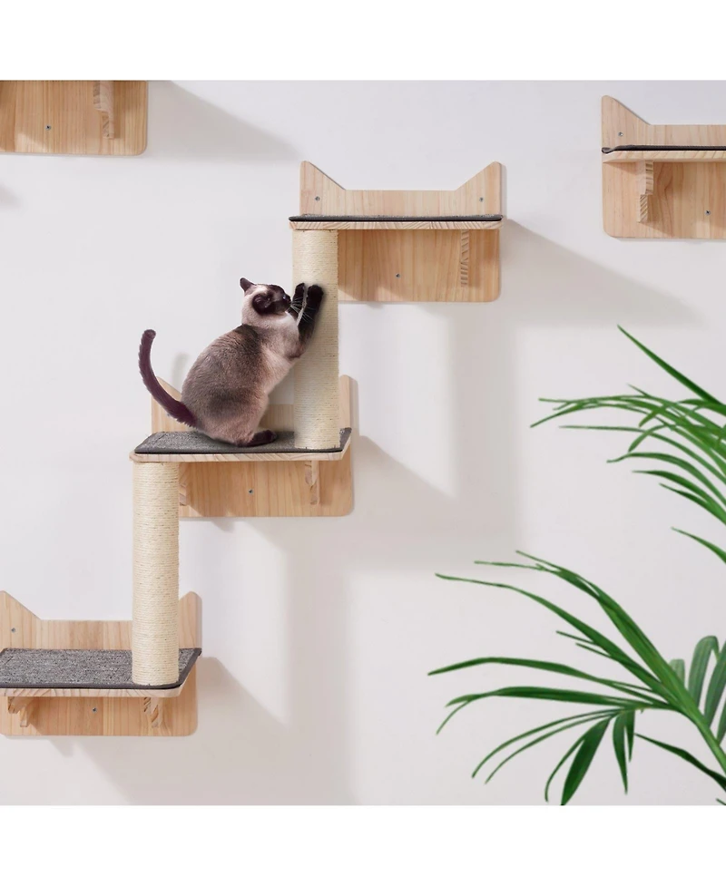 Cozito 5-Piece Wall-Mounted Cat Shelf & Perch Set, Holds up to 40 lbs