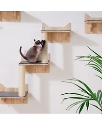 Cozito 5-Piece Wall-Mounted Cat Shelf & Perch Set, Holds up to 40 lbs