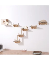 Cozito 5-Piece Wall-Mounted Cat Shelf & Perch Set, Holds up to 40 lbs