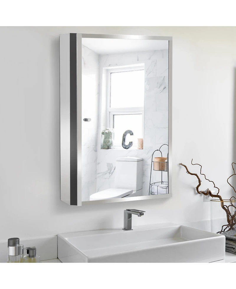 HomCom Bathroom Wall Mount Mirro Medicine Storage Cabinet 3 Level New