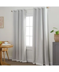 Town Country Basics Selena Sage Green Solid Linen Texture Room Darkening Grommet Top Curtain Panels