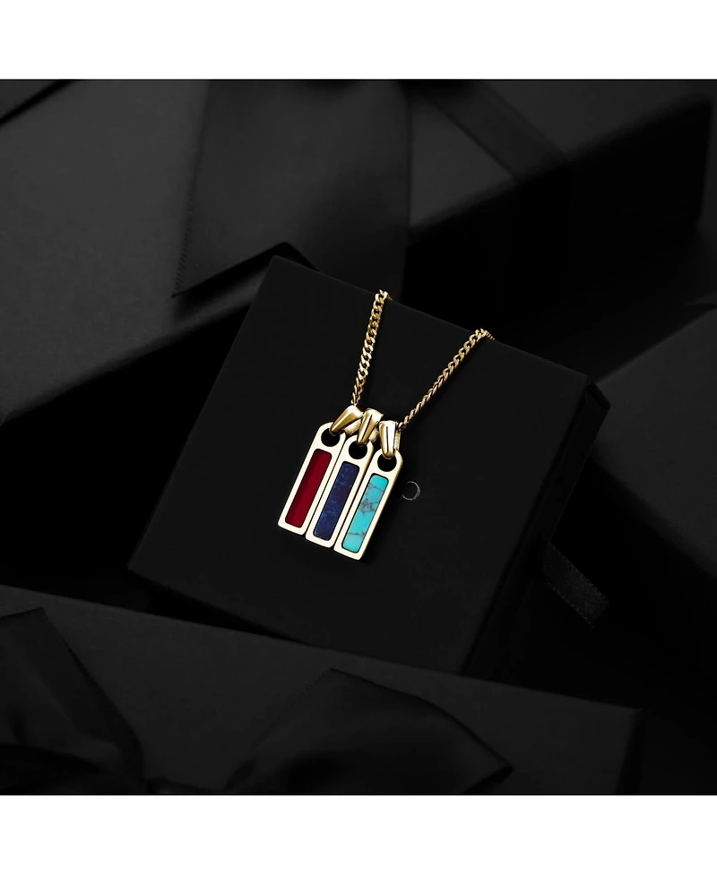 Vincero Men's Birthstone Tag Necklace - Gold Pendant