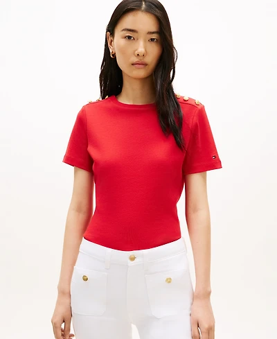 Tommy Hilfiger Women's Ribbed Boxy Crewneck T-Shirt